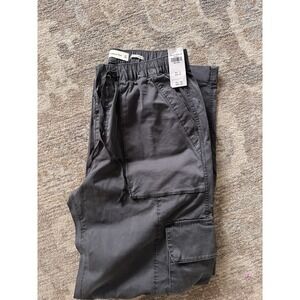 Abercrombie & Fitch women's Gray Cargo Pants M Elastic Waist Drawstring Pockets